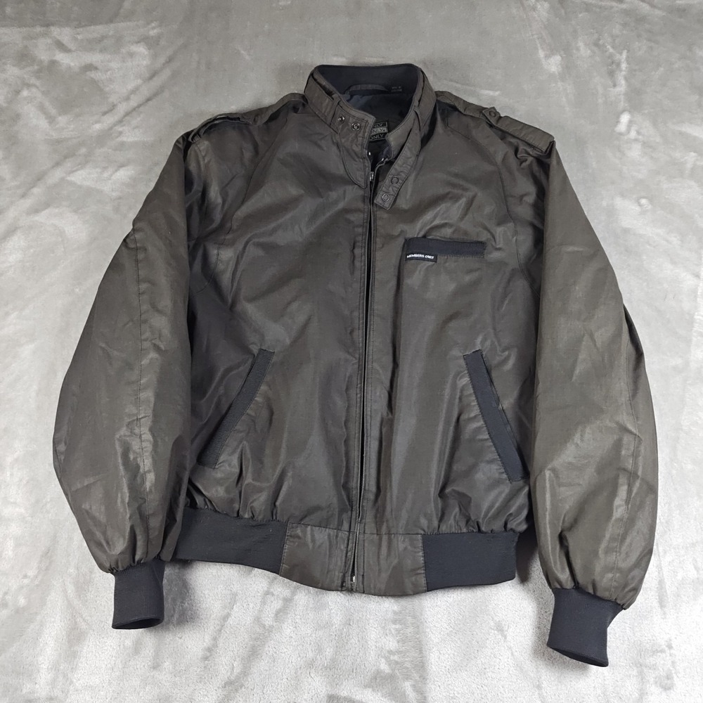 Vintage Members Only Jacket Mens 40 Medium Made in Hong Kong Bomber Racing